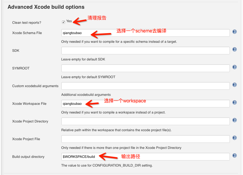 Advanced Xcode build options
